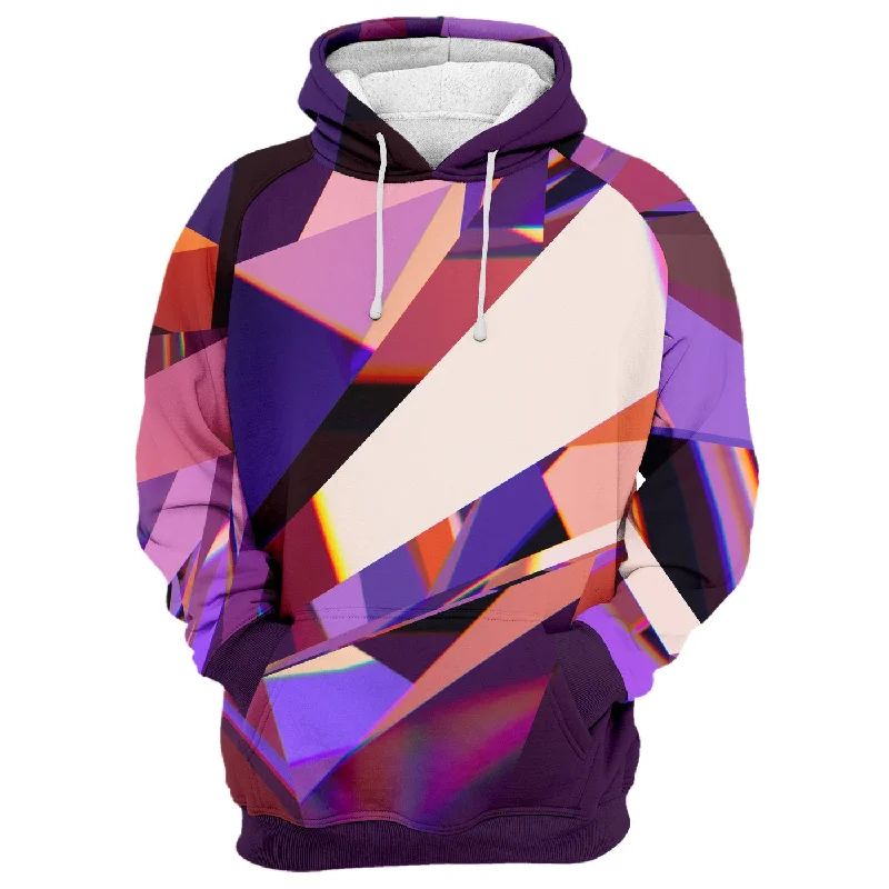 Relaxed Fashion Comfy Layering Trends Abstract Purple Crystal Hoodie