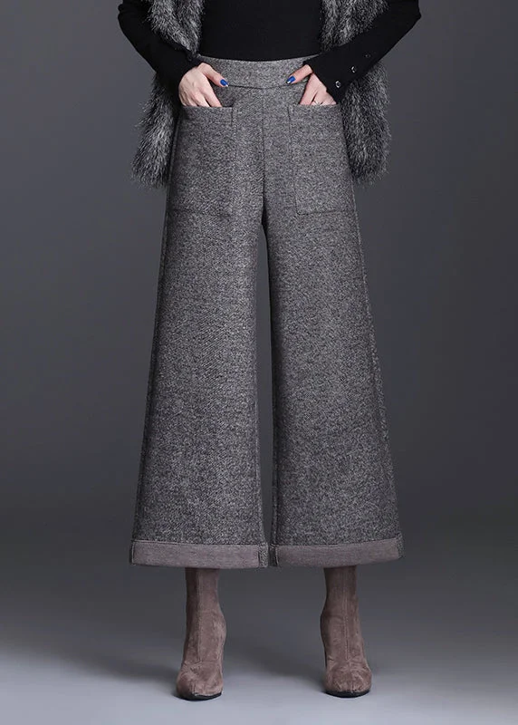 Effortless Wear Practical Style Choices Loose Chocolate High Waist Pockets Wool Winter Pants Effortless Wear Practical Style Choices Loose Chocolate High Waist Pockets Wool Winter Pants