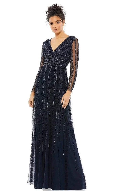 Comfortable Fashion Looks Cozy Pieces Wear Mac Duggal Evening - 9145D V-Neck Full Length A-Line Dress Comfortable Fashion Looks Cozy Pieces Wear Mac Duggal Evening - 9145D V-Neck Full Length A-Line Dress
