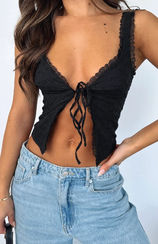 Versatile Style Soft Cozy Wear Where Have You Been Crop Black
