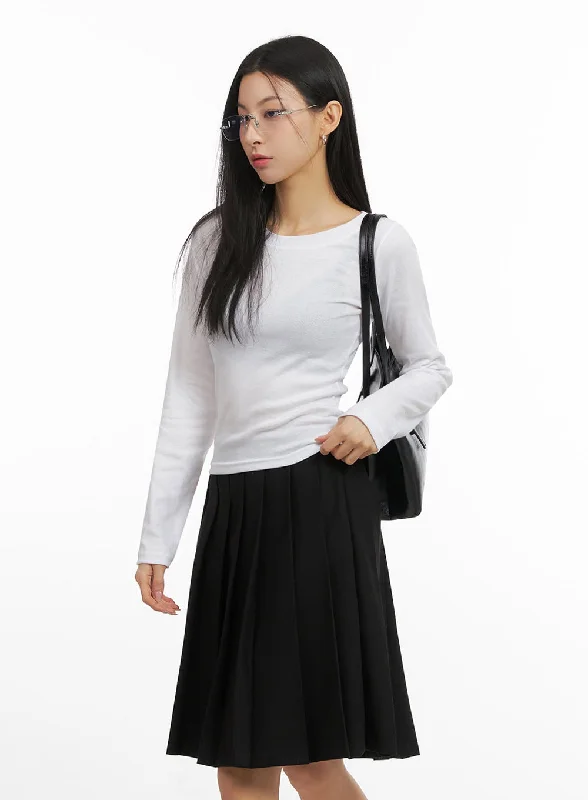 Elegant Fit Soft Wear Pieces Essential Comfort Round-Neck Top ID431