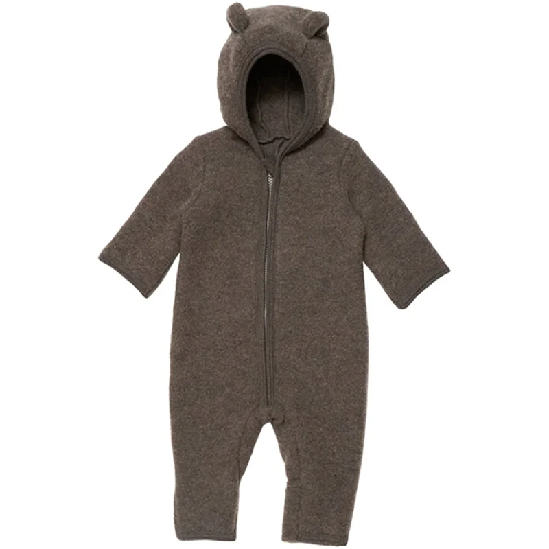 Warm Wear Soft Street Fashion Huttelihut Pram Suit Ears Soft Wool Allie Cocoa Brown