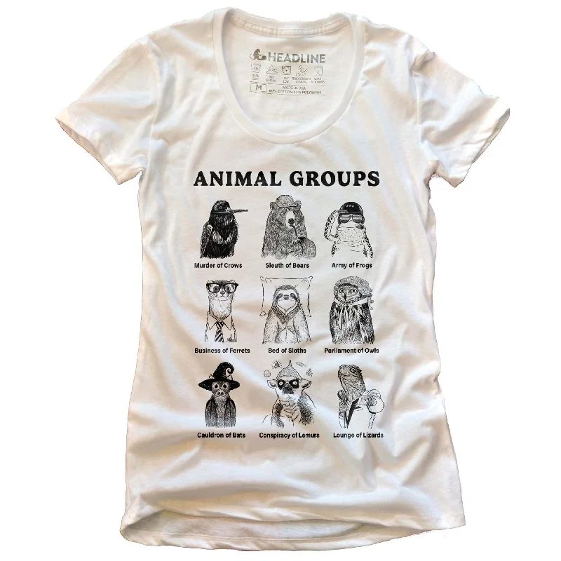 Cozy Shirts Comfortable Layered Looks Women's Animal Groups T-Shirt