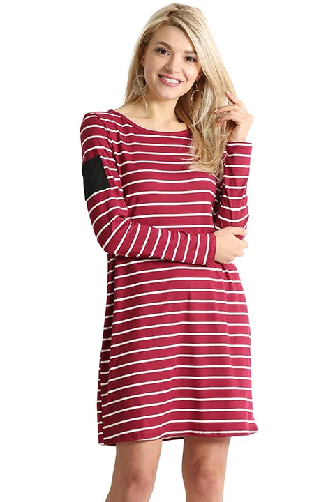 Everyday Comfort Effortless Fashion Options Stripe Sleeve Pocket Dress