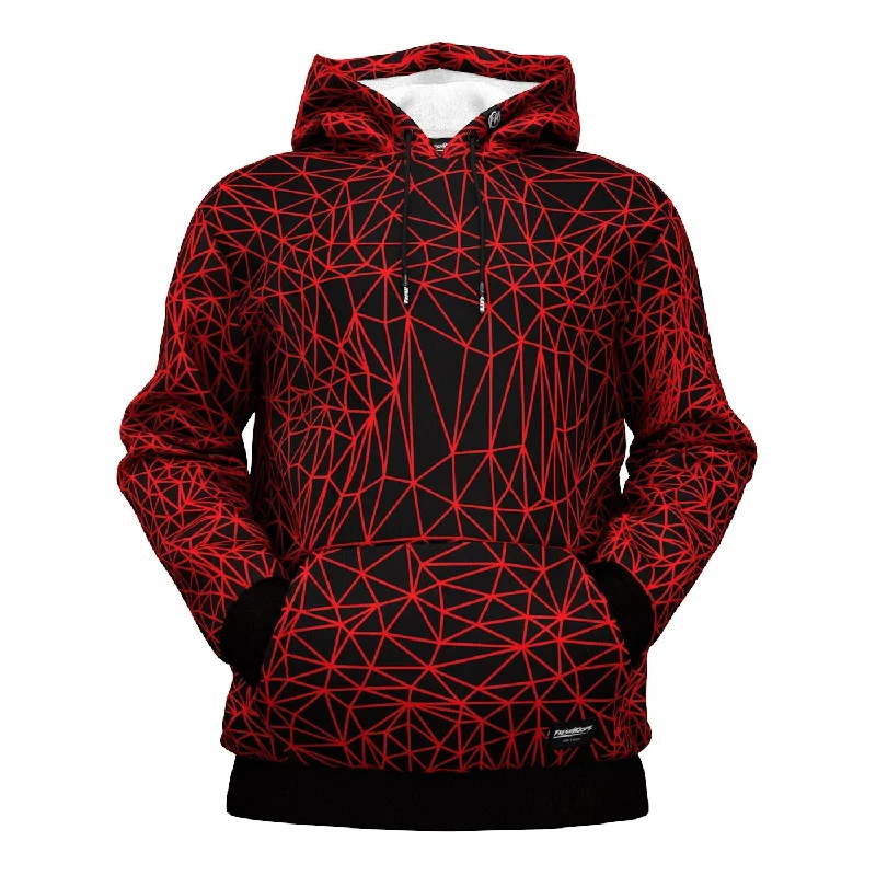 Summer Comfort Stylish Soft Outfits Abstract Red Polygons Hoodie