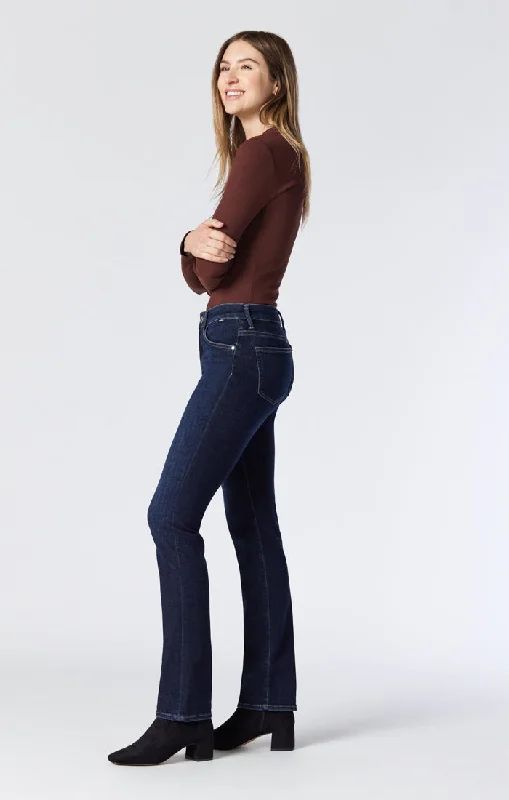 Cozy Sweaters Relaxed Streetwear Fit KENDRA STRAIGHT LEG IN DEEP BRUSHED FEATHER BLUE
