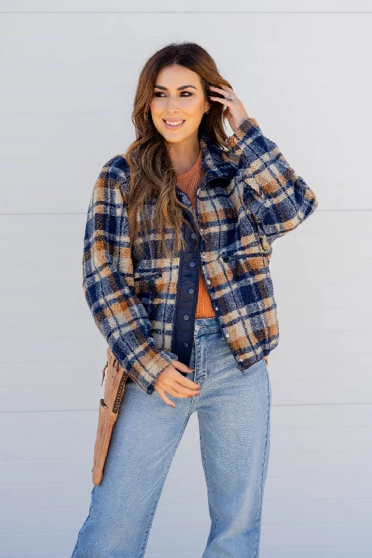 Layered Comfort Relaxed Comfort Pieces Blessings Plush Plaid Shacket