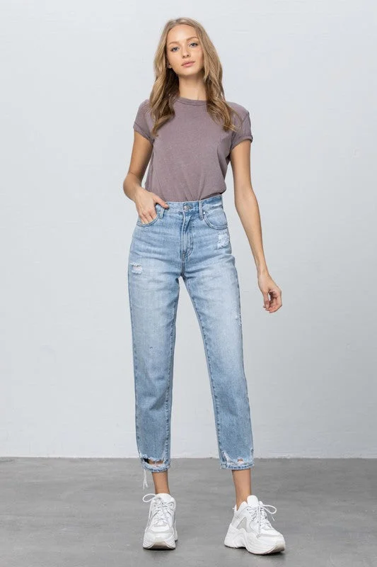 Smart Comfort Wear Effortless Cozy Outfits HIGH RISE TAPERED JEANS