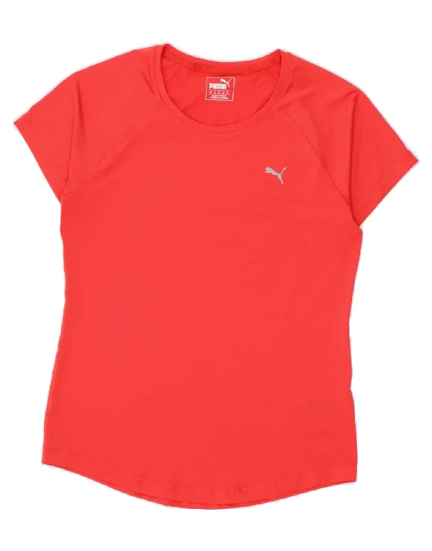 Effortless Elegance Comfortable Wear Choices PUMA Womens T-Shirt Top UK 12 Medium Red Polyester