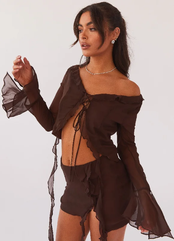 Comfy Chic Cozy Chic Looks My Favourite Part Blouse - Dark Mocha