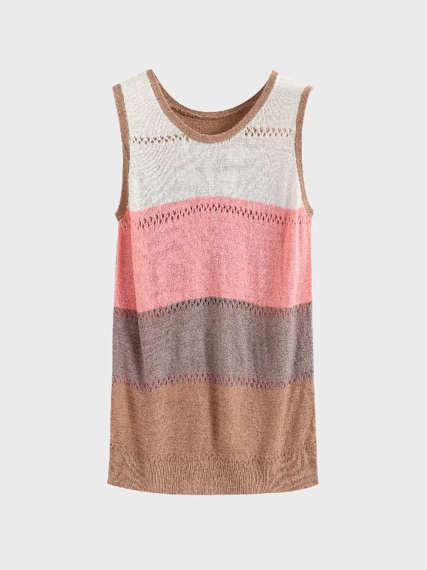 Warm Layers Cozy Chic Styles Midsize Adorable Colorblock Tank Top