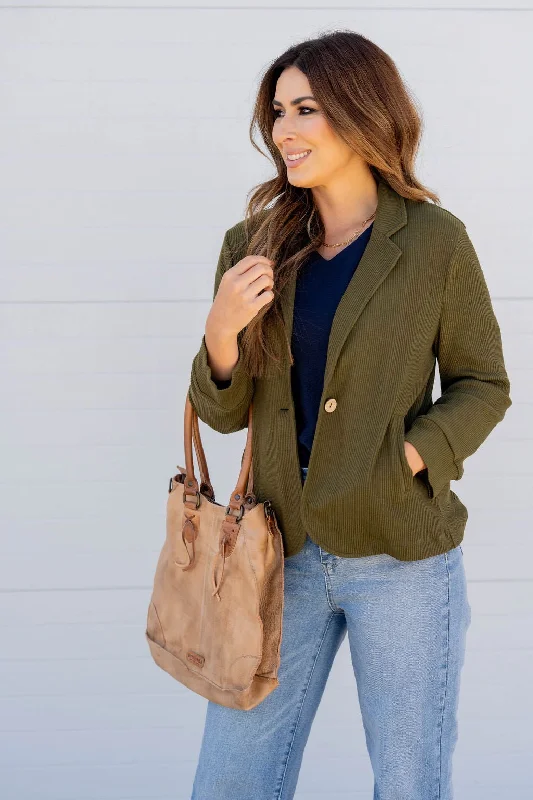 Sporty Elegance Soft Cozy Wear Ribbed Relaxed Sleeve Sweatshirt Blazer