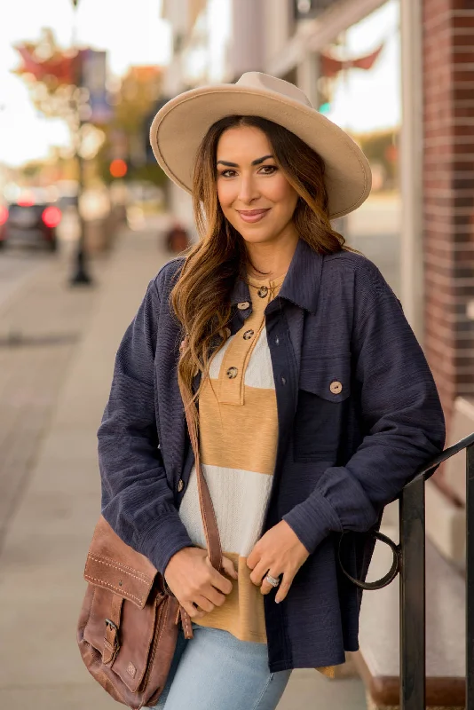 Relaxed Dresses Cozy Stylish Wear Slub Shacket