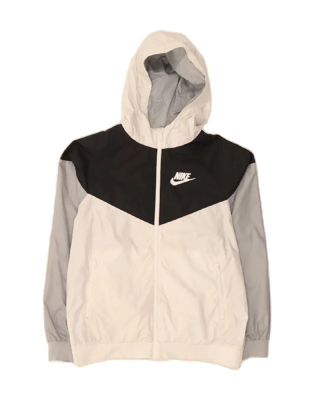 Easy Fashion Soft Wear Fit NIKE Womens Hooded Tracksuit Top Jacket UK 18 XL Multicoloured Colourblock