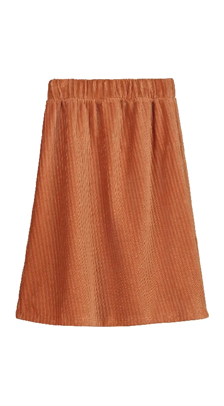 Weekend Comfort Cozy Stylish Wear LETTER TO THE WORLD RUST CORDUROY SKIRT [Final Sale]