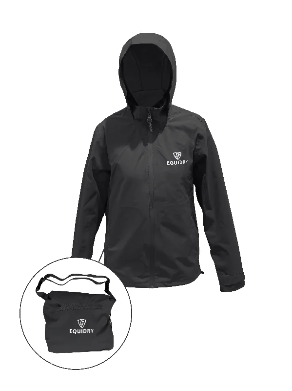 Soft Feel Relaxed Street Fashion EQUIDRY | Nimbus Pack Away Jacket | Women's | Black