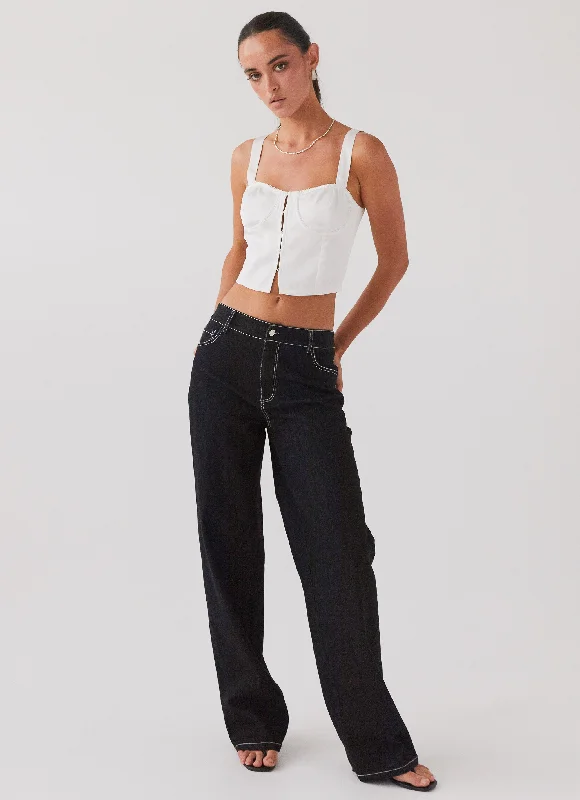 Everyday Style Comfy Layering Trends Give Me Love Bustier Top - Pure White