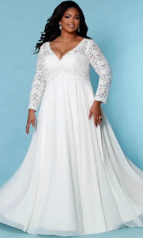 Light Comfort Soft and Relaxed Fashion Sydney's Closet Bridal - SC5276 Lace Empire Bridal Gown