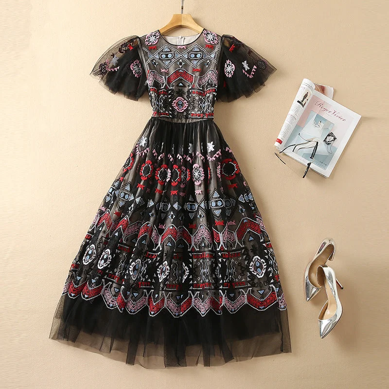 Versatile Wear Trendy Casual Comfort Cocktail Wide Hem Dress
