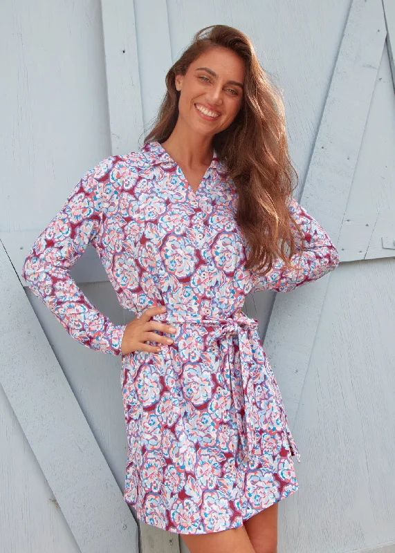 Sporty Comfort Trendy Streetwear Outfits Camden Peony Button Down Shirt Dress
