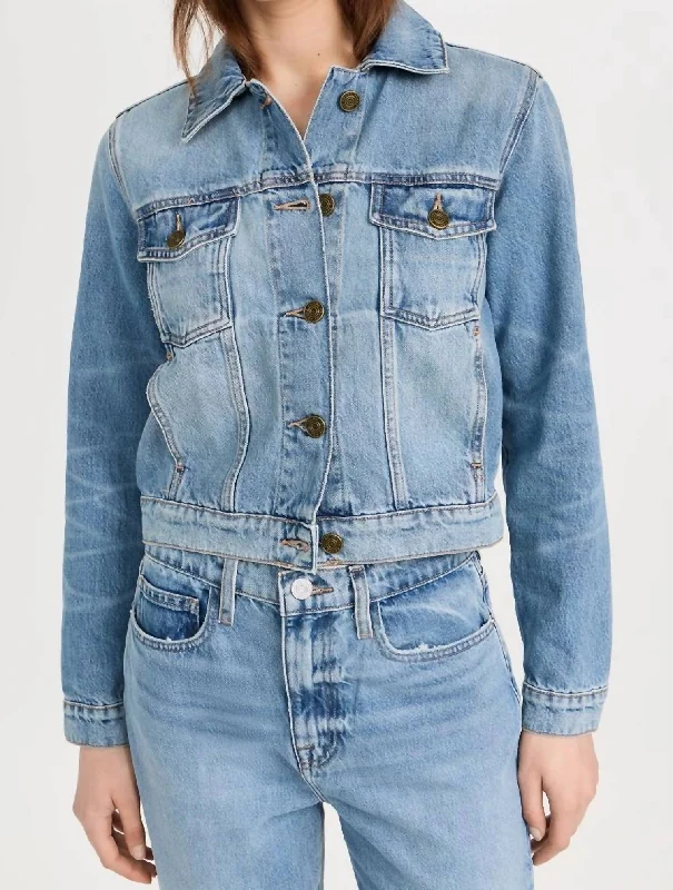 Light Comfort Trendy Soft Comfort Shrunken Trucker Jacket In Sonata
