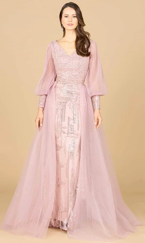 Soft Layers Casual Soft Fit Lara Dresses 29158 - V-Neck Long Sleeve Evening Gown