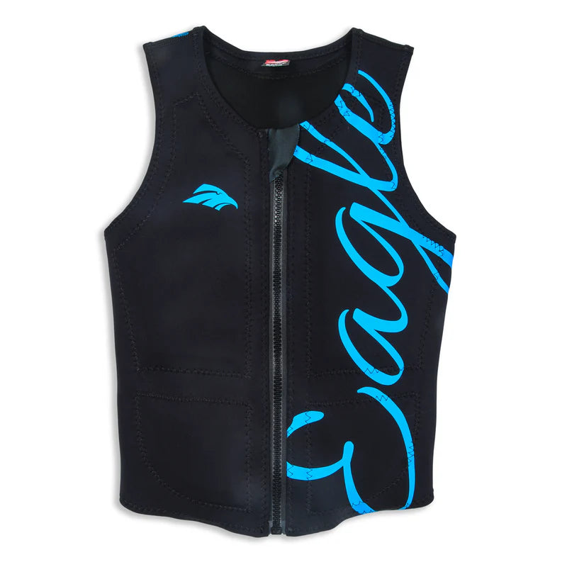 Soft Knitwear Cozy Layered Wearables Eagle Women's Pro Logo Vest - Black/AQUA