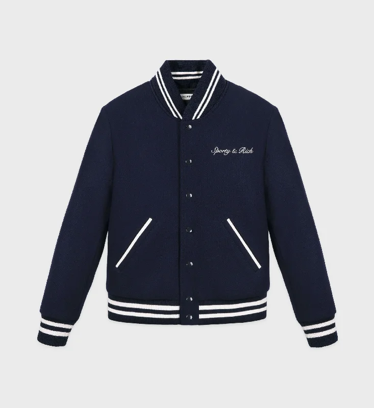 Trendy Dresses Trendy Warm Pieces Syracuse Wool Varsity Jacket - Navy