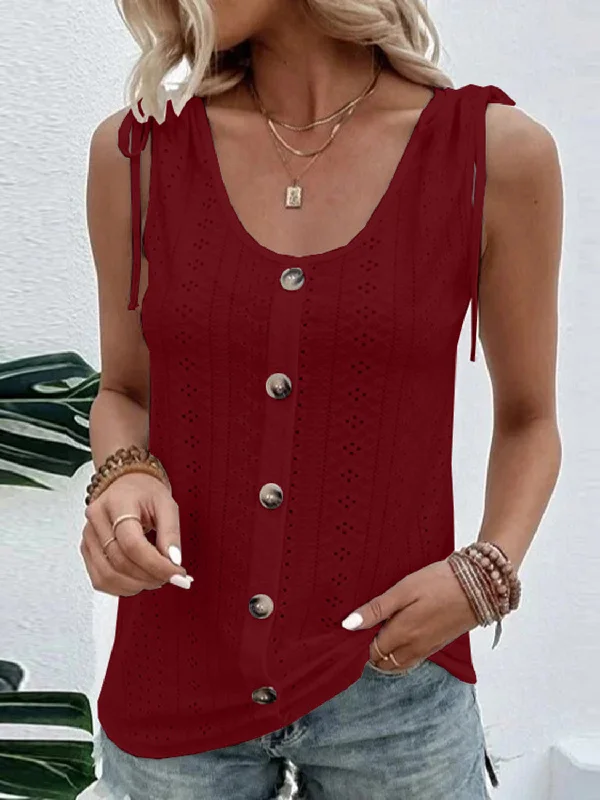 Easy Style Street Fashion Comfort Full Size Scoop Neck Sleeveless Tank Top