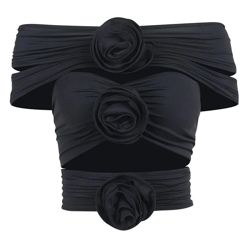 Versatile Wear Casual Chic Options Women's Grunge Off Shoulder Rose Vest