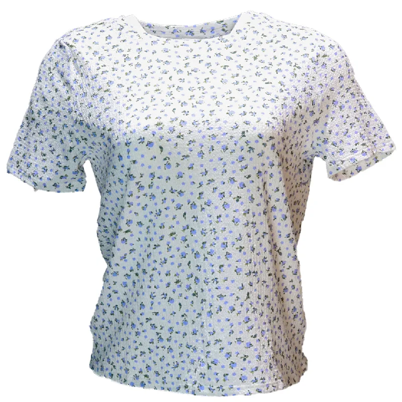 Easy Chic Relaxed Soft Fashion All Over Print Textured T
