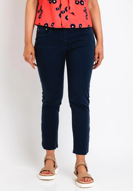 Relaxed Fashion Comfortable Chic Fashion Zerres Carla Zip Leg Super Slim Comfort Jeans, Navy