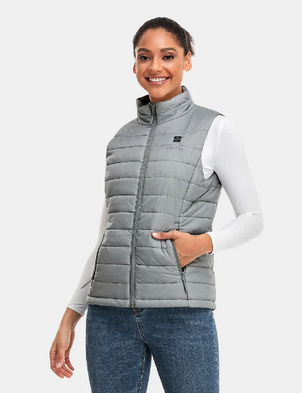 Relaxed Tops Soft Wear Fit Women's Classic Heated Vest - Gray