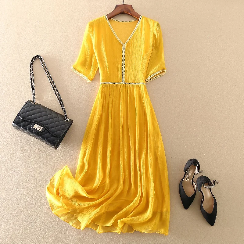 Warm Comfort Cozy Street Fashion Mulberry Silk Dress