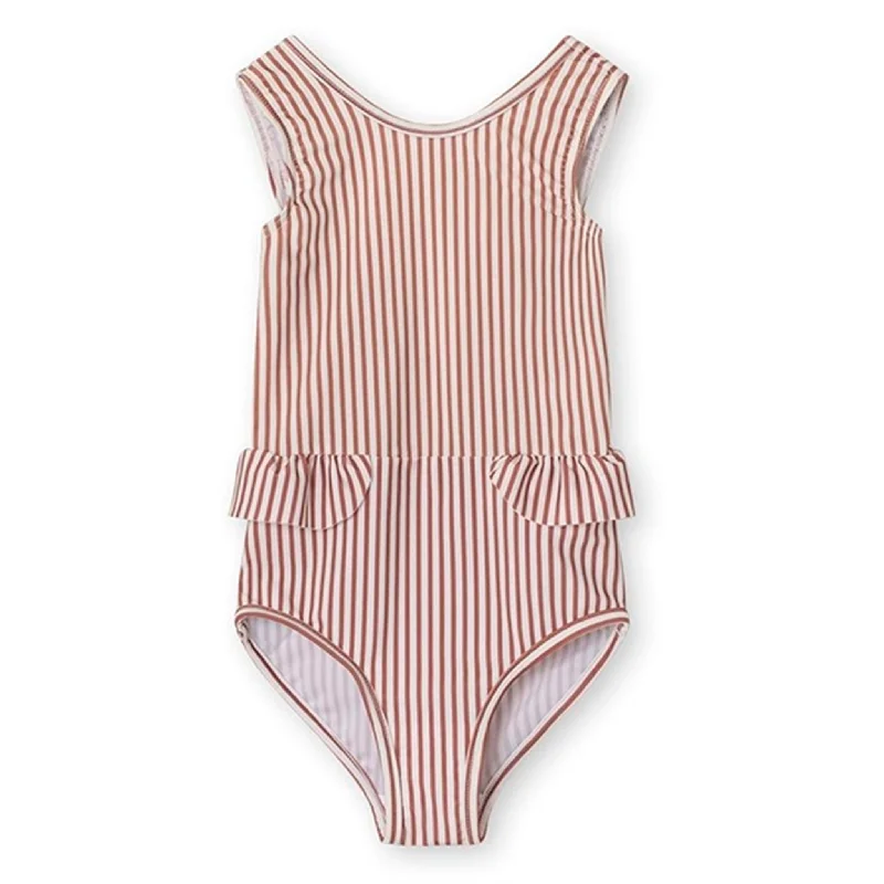 Cozy Fit Wear Relaxed Fashion Styles MINI A TURE Gelika Printed UV50 Swim Suit Acorn Brown Stripes