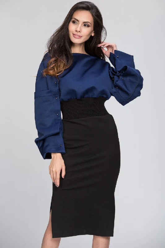 Smart Comfort Soft Chic Apparel The Real Fouz - Puff Sleeve Color Block Dress
