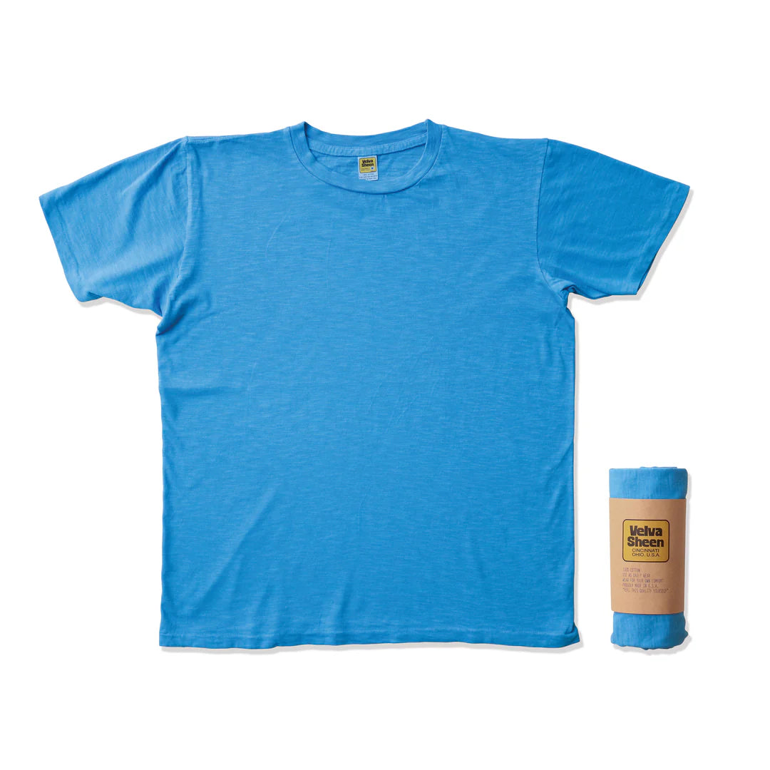 Casual Comfort Cozy Everyday Styles Velva Sheen Adriatic Sea Blue Rolled T Shirt
