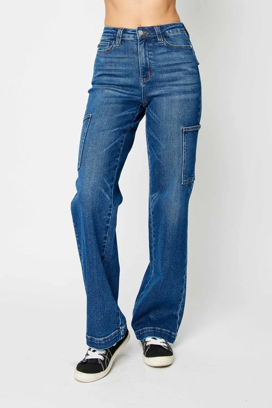 Relaxed Wear Comfortable Warm Layers Judy Blue Full Size High Waist Cargo Jeans