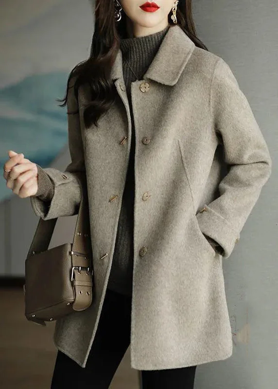 Simple Comfort Cozy Layered Wearables Beige Woolen Coat Outwear Oversized Button Down Fall Simple Comfort Cozy Layered Wearables Beige Woolen Coat Outwear Oversized Button Down Fall