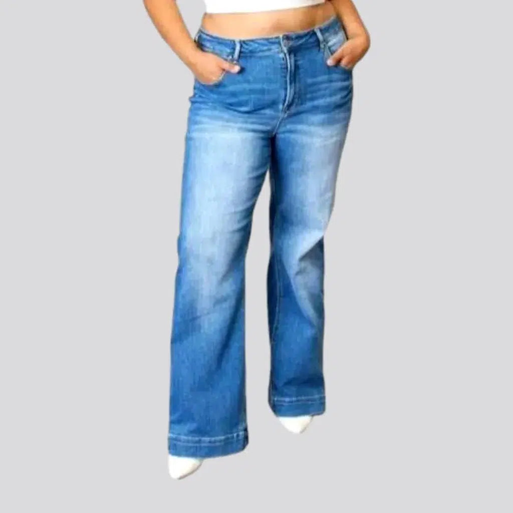 Sporty Comfort Cozy Layering Pieces Women's plus-size jeans