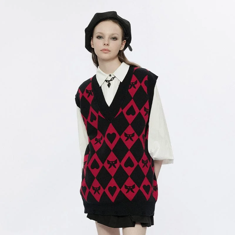 All-Day Wear Relaxed Layered Looks Women's Grunge Rhombic Plaid Vest