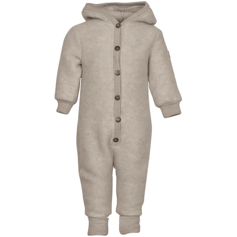 Urban Comfort Trendy Street Comfort Wear Mikk-Line Wool Suit W. Hood Melange Offwhite