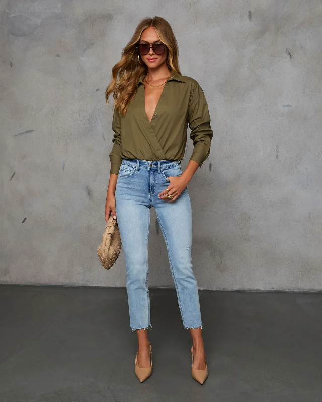 Modern Chic Cozy Fashion Pieces Silverton Cropped Straight Leg Jeans