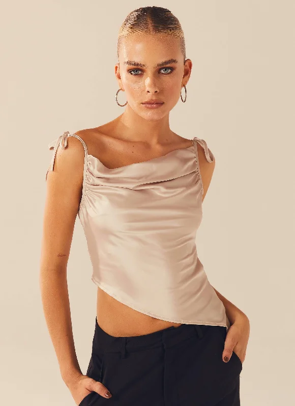 Breathable Style Simple Chic Pieces Take It Away Top - Champagne