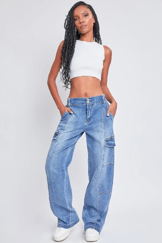 Easy-to-Wear Fashionable Cozy Looks YMI Jeanswear High-Rise Straight Cargo Jeans