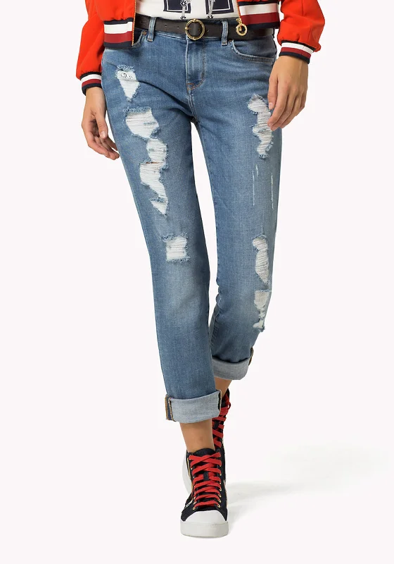 Chic Comfort Soft Day-to-day Looks Tommy Hilfiger Gigi Hadid Ripped Skinny Jeans, Blue