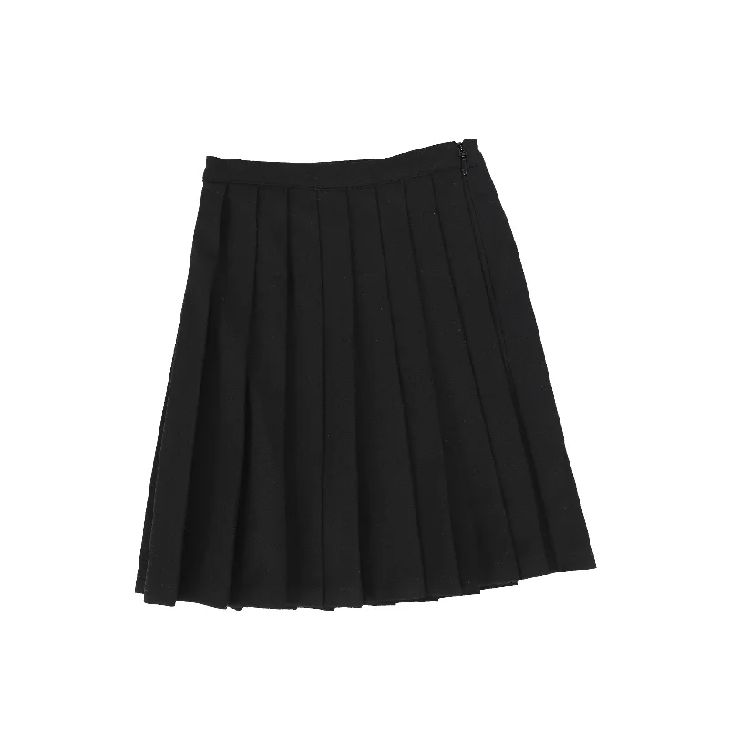 Fashionable Ease Comfortable Fashion Wearables Bamboo Black Wool Pleated Skirt [FINAL SALE]