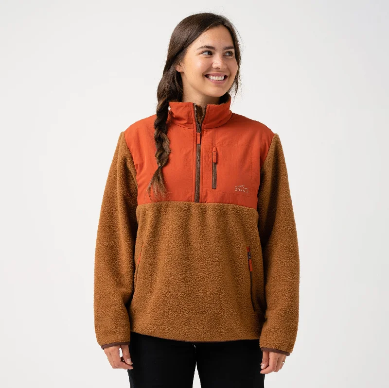 Relaxed Dresses Casual Chic Options 1/4 Zip Fleece Canyon Red