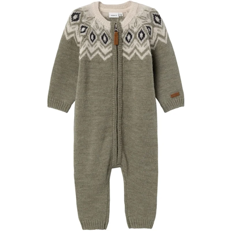 Sporty Elegance Warm Soft Clothing Name it Vetiver Wriss Wool Knit Jumpsuit