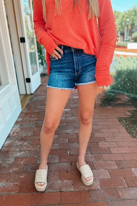 Effortless Dressing womensclothing-dresses-dressFave High Rise Cutoffs Dark Denim
